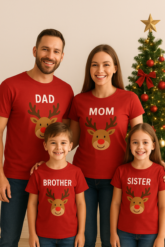 Outfit Familiar de Navidad - Poleras Navideñas Familiar con Estampado Pack