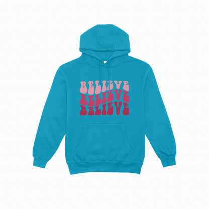 Polerón Capucha Tipo Canguro Believe Frases Cristianas