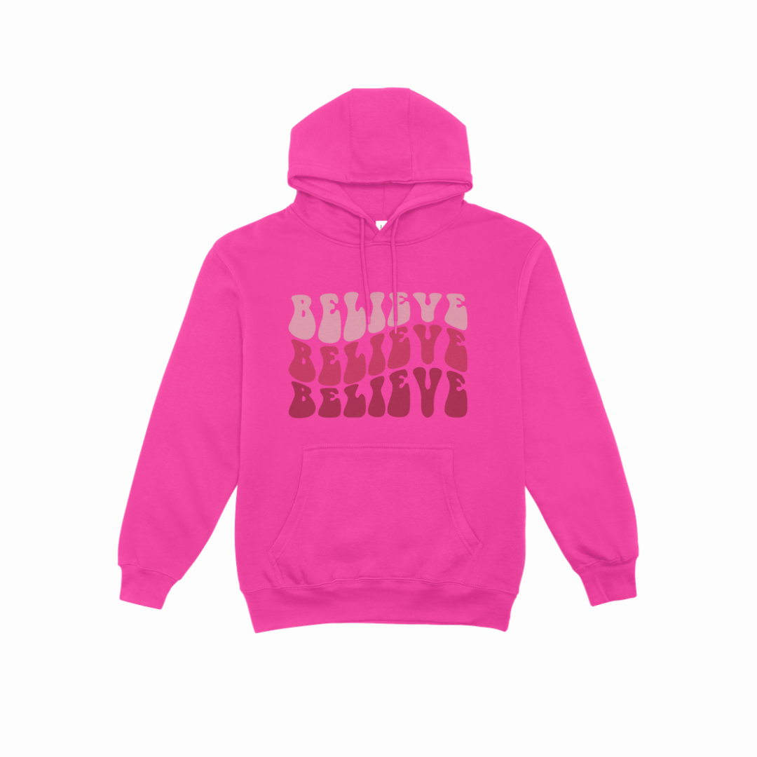 Polerón Capucha Tipo Canguro Believe Frases Cristianas