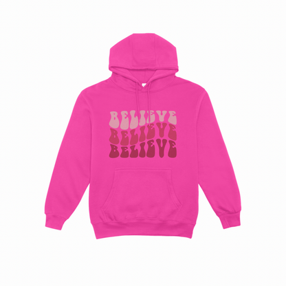 Polerón Capucha Tipo Canguro Believe Frases Cristianas