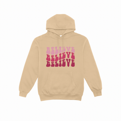 Polerón Capucha Tipo Canguro Believe Frases Cristianas