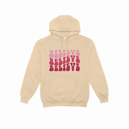 Polerón Capucha Tipo Canguro Believe Frases Cristianas